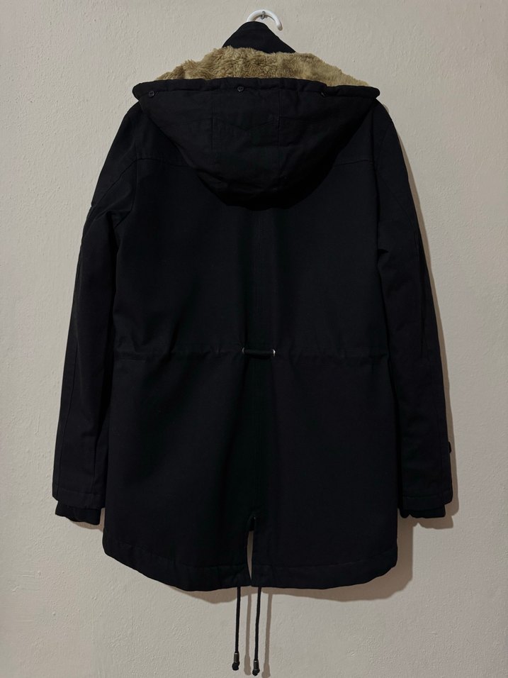 Siyah Erkek Kapüşonlu Kaban - Görsel 3