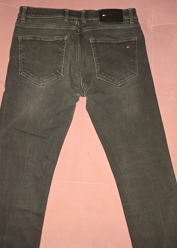 Tommy Jeans Gri Düğmeli Erkek Denim Pantolon - Görsel 4