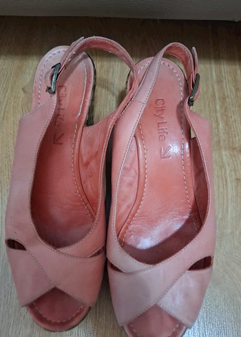 Pembe Dolgu Topuklu Kadın Sandalet - Görsel 4