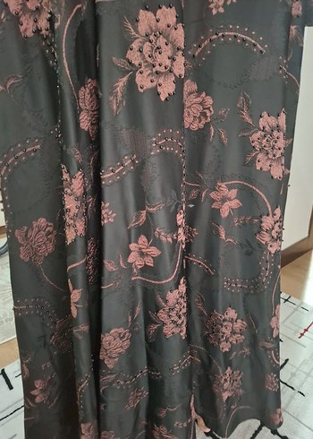 Düğmeli Vintage Uzun Kollu Kadın Abiye Elbise - Görsel 3