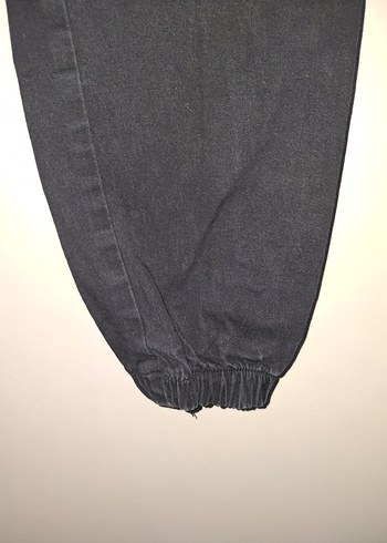 Siyah Bel Bantlı unisex Kot Pantolon kargo pantolon - Görsel 6