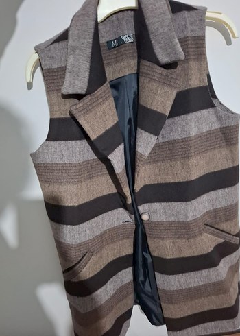 Zebra Desenli Düğmeli Kadın Yelek - Görsel 5