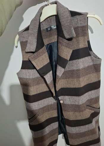 Zebra Desenli Düğmeli Kadın Yelek - Görsel 2