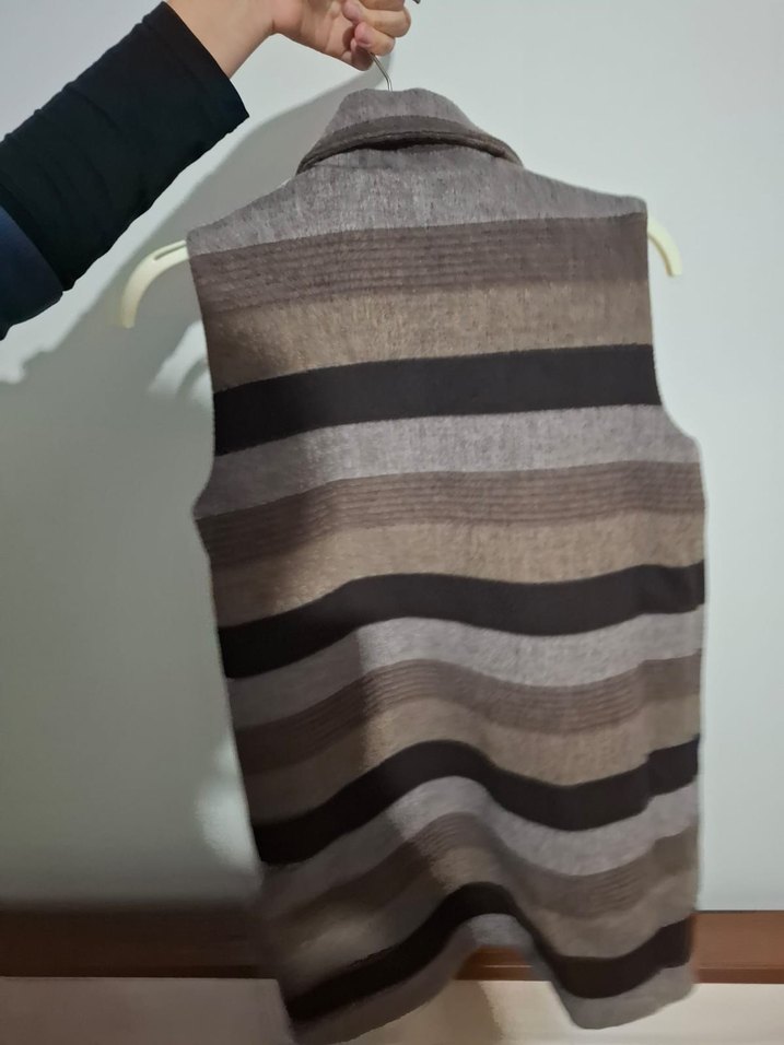 Zebra Desenli Düğmeli Kadın Yelek - Görsel 3