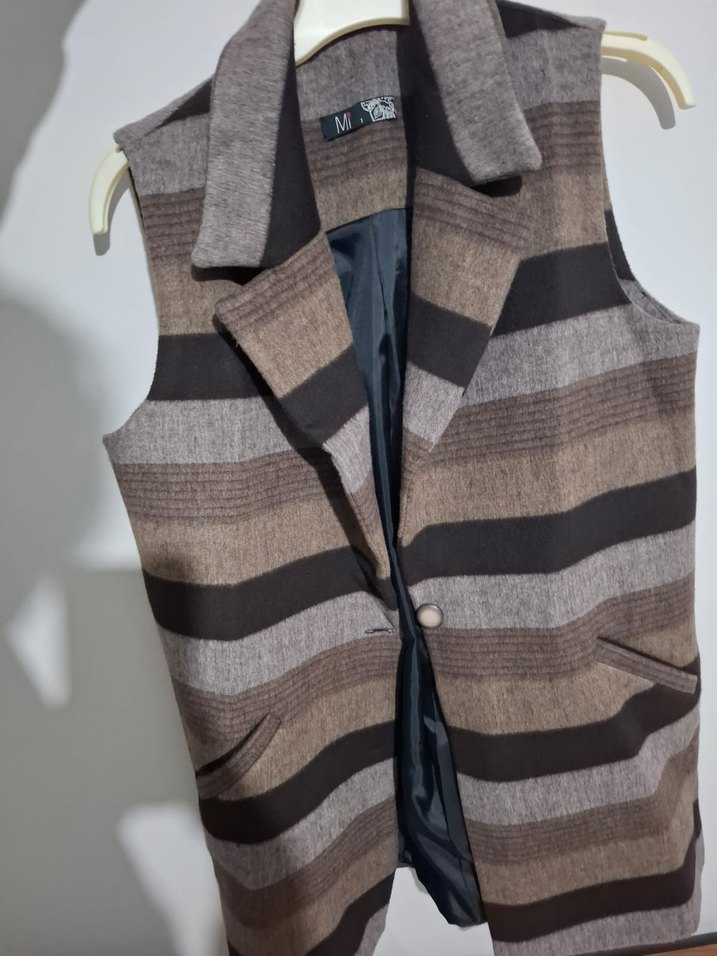 Zebra Desenli Düğmeli Kadın Yelek - Görsel 5