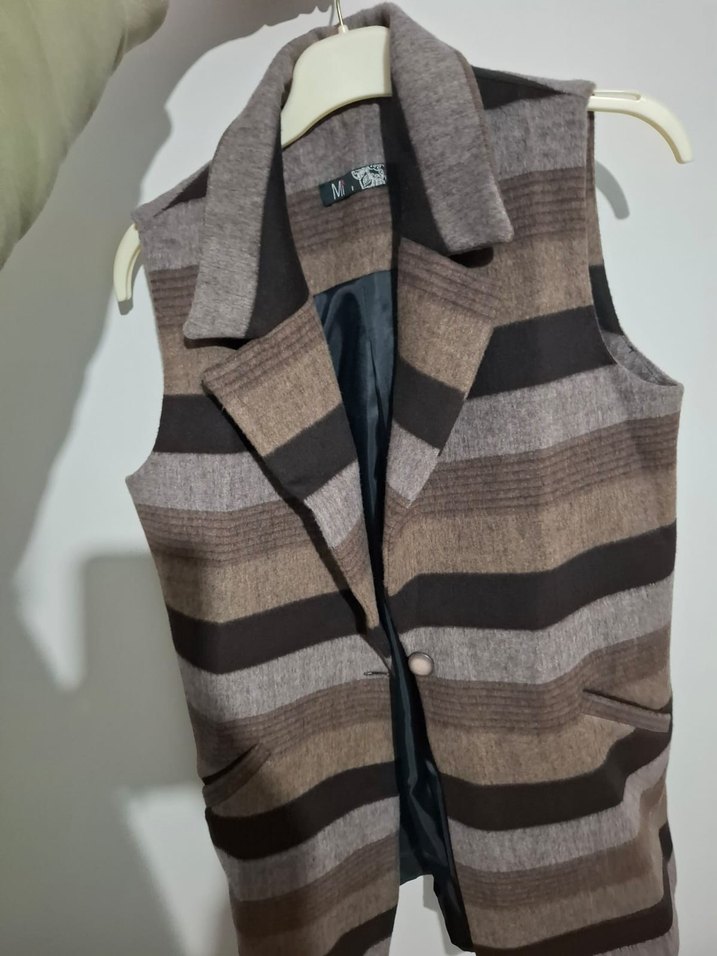 Zebra Desenli Düğmeli Kadın Yelek - Görsel 2