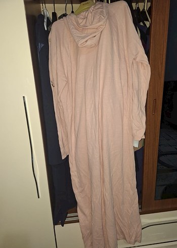 Bej Düğmeli Uzun Keten Kadın Ceket STANDART BEDEN. - Görsel 6