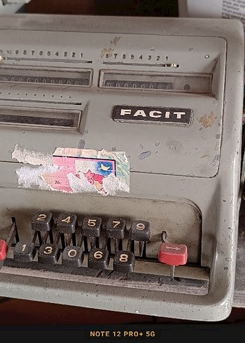 Gri Facit Mekanik Hesap Makinesi - Görsel 2