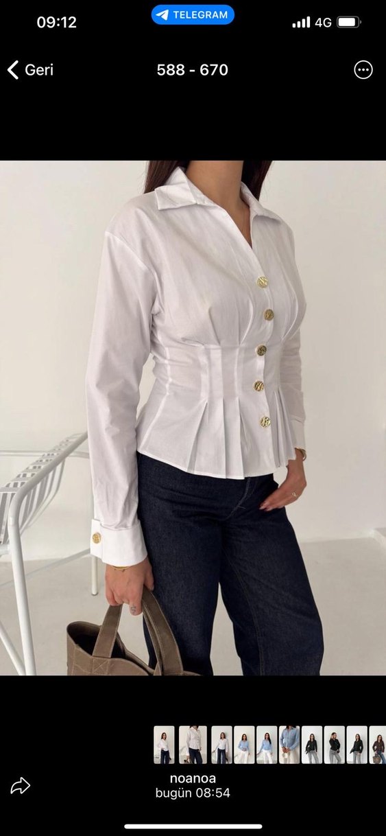 beyaz oturtmalı gömlek - Görsel 2