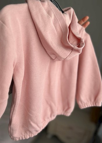 Düğmeli Pembe Sweat - Görsel 4