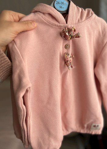 Düğmeli Pembe Sweat - Görsel 7