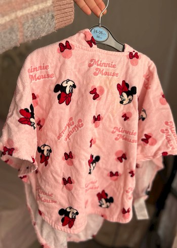 Kız Çocuk Pembe kulaklı Minnie Mouse Desenli Panço - Görsel 2