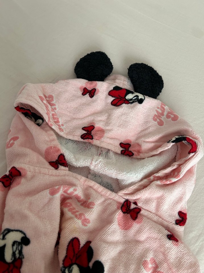 Kız Çocuk Pembe kulaklı Minnie Mouse Desenli Panço - Görsel 4