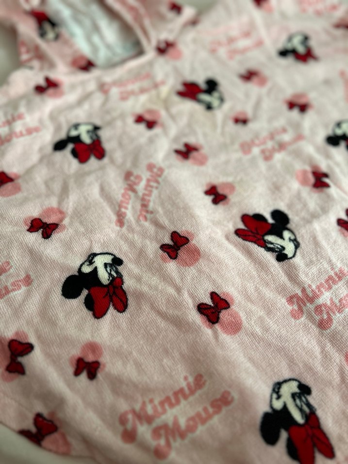 Kız Çocuk Pembe kulaklı Minnie Mouse Desenli Panço - Görsel 3