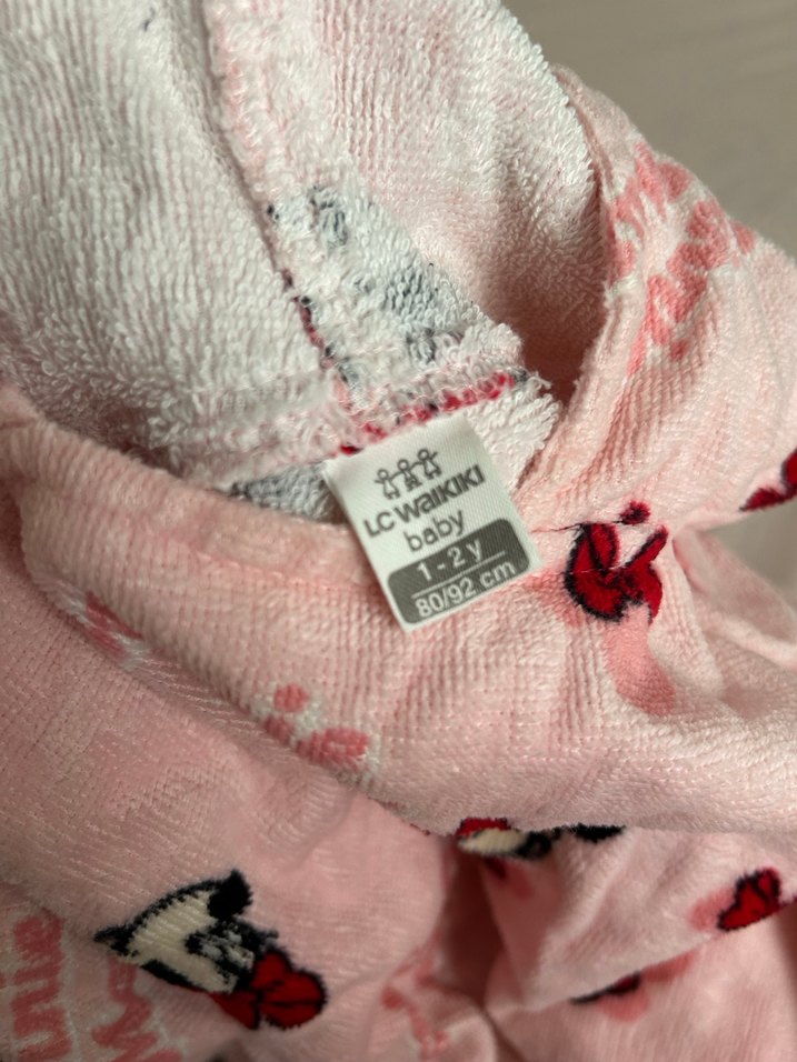 Kız Çocuk Pembe kulaklı Minnie Mouse Desenli Panço - Görsel 5