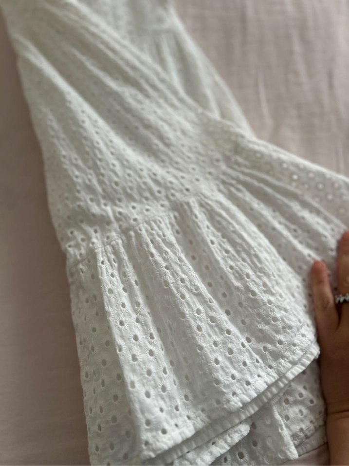 Nakışlı Fırfırlı Pamuklu Kız Elbisesi - Görsel 5