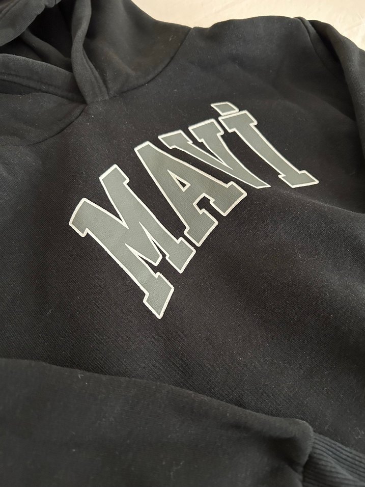 Orijinal Mavi Siyah Kapüşonlu Sweatshirt - Görsel 2