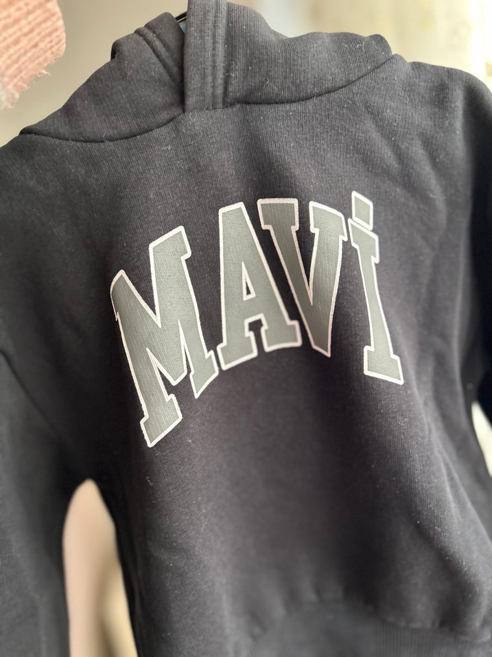 Orijinal Mavi Siyah Kapüşonlu Sweatshirt - Görsel 5