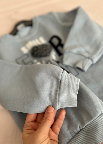 Kız Çocuk mavi önü işlemeli Sweatshirt - Görsel 7