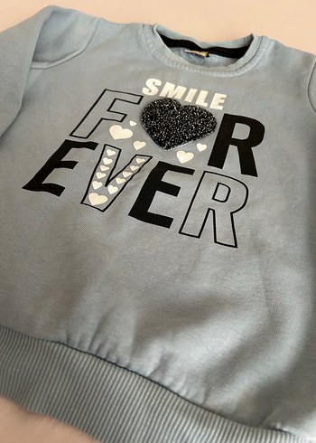 Kız Çocuk mavi önü işlemeli Sweatshirt - Görsel 6