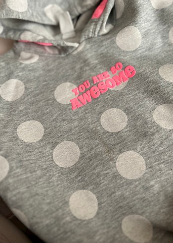 Kız Çocuk Gri Baskılı Sweatshirt - Görsel 4