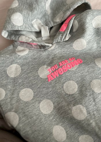 Kız Çocuk Gri Baskılı Sweatshirt - Görsel 3