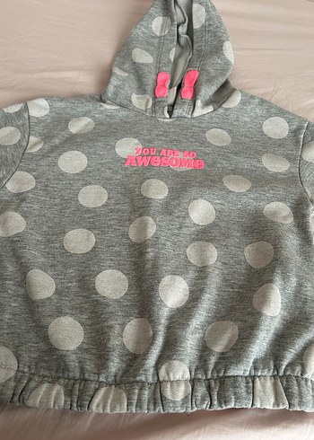 Kız Çocuk Gri Baskılı Sweatshirt - Görsel 7