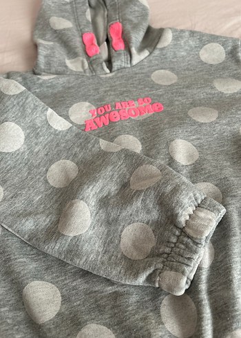 Kız Çocuk Gri Baskılı Sweatshirt - Görsel 5