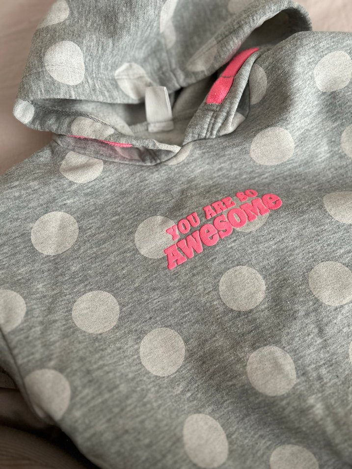Kız Çocuk Gri Baskılı Sweatshirt - Görsel 3