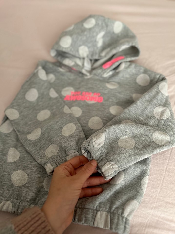 Kız Çocuk Gri Baskılı Sweatshirt - Görsel 2