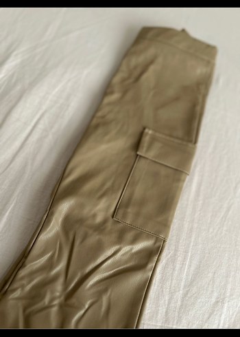 Bej Deri kız çocuk Kargo Pantolon - Görsel 2