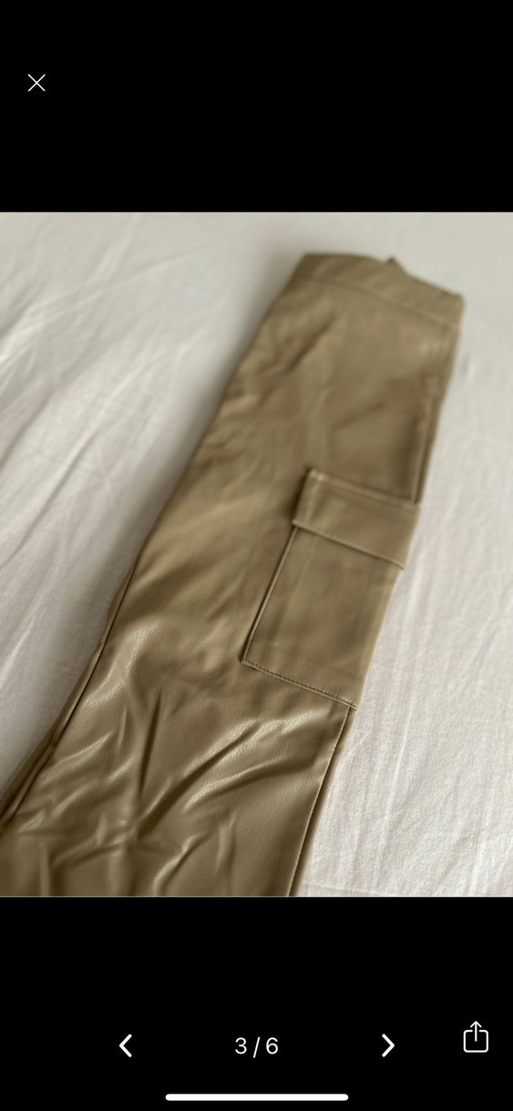 Bej Deri kız çocuk Kargo Pantolon - Görsel 2