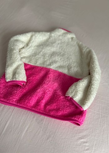 Pembe Nakışlı Kız Çocuk Polar Ceket - Görsel 4