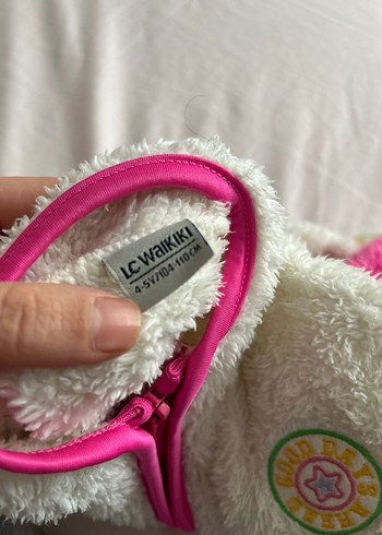 Pembe Nakışlı Kız Çocuk Polar Ceket - Görsel 7