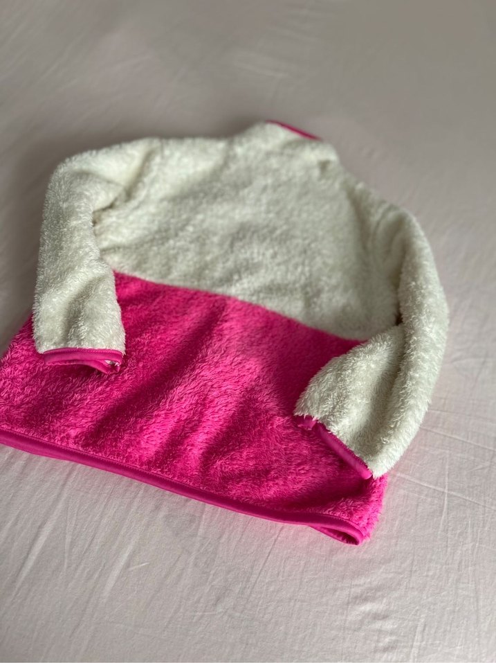 Pembe Nakışlı Kız Çocuk Polar Ceket - Görsel 4