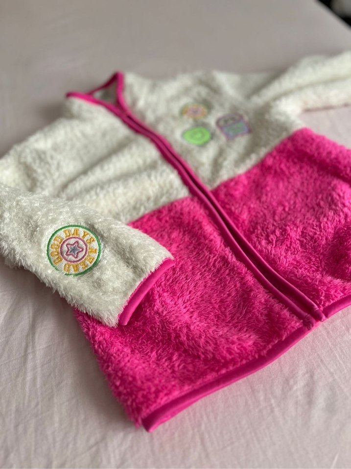 Pembe Nakışlı Kız Çocuk Polar Ceket - Görsel 5