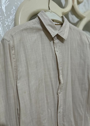 Tudors bej Keten uzun Kollu Gömlek - Görsel 2