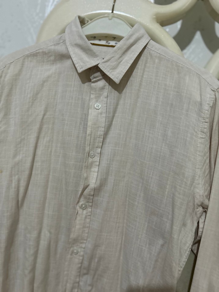 Tudors bej Keten uzun Kollu Gömlek - Görsel 4