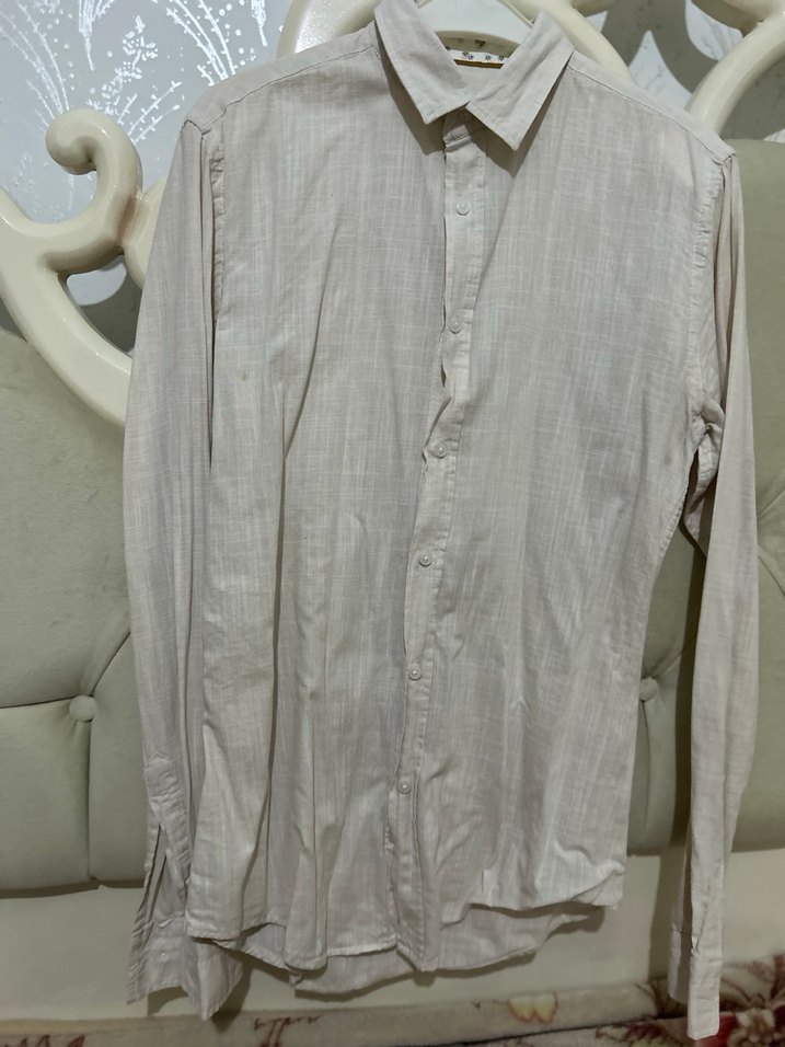 Tudors bej Keten uzun Kollu Gömlek - Görsel 5