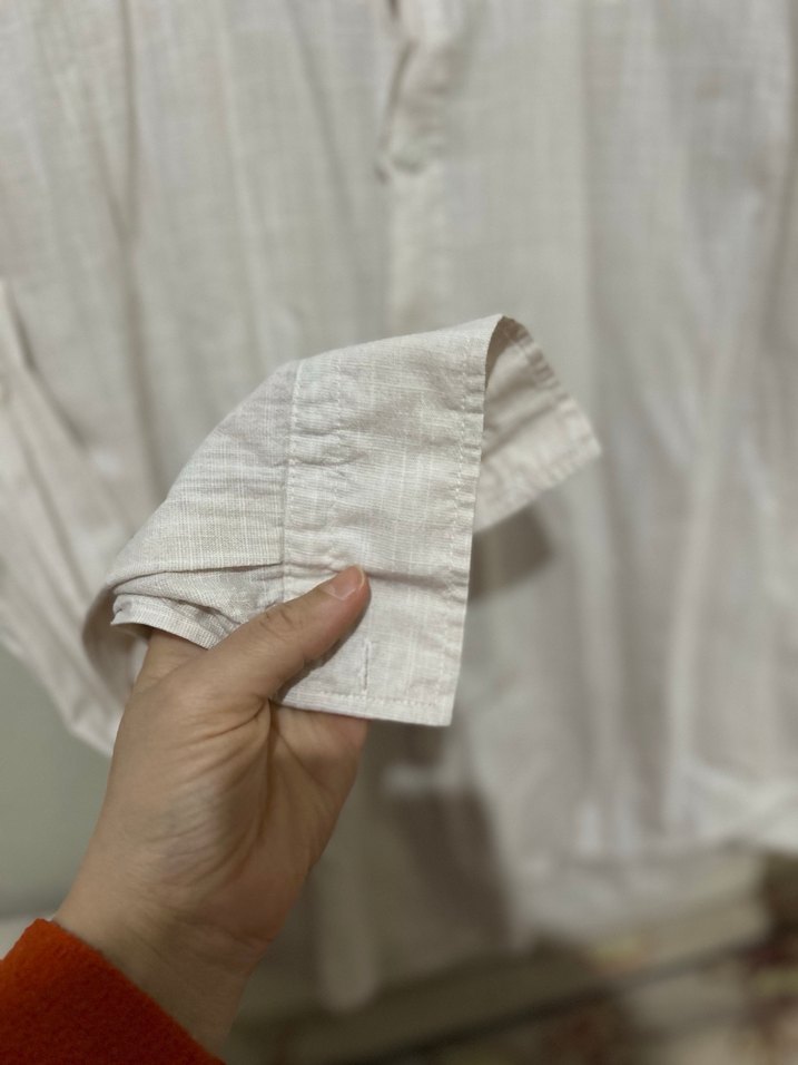 Tudors bej Keten uzun Kollu Gömlek - Görsel 3