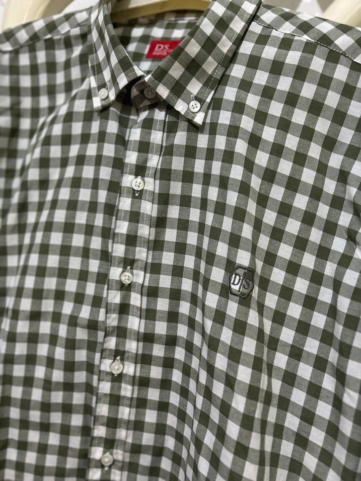 Hiç kullanılmadı. D'S Damat haki Kareli Erkek Gömlek - Görsel 4