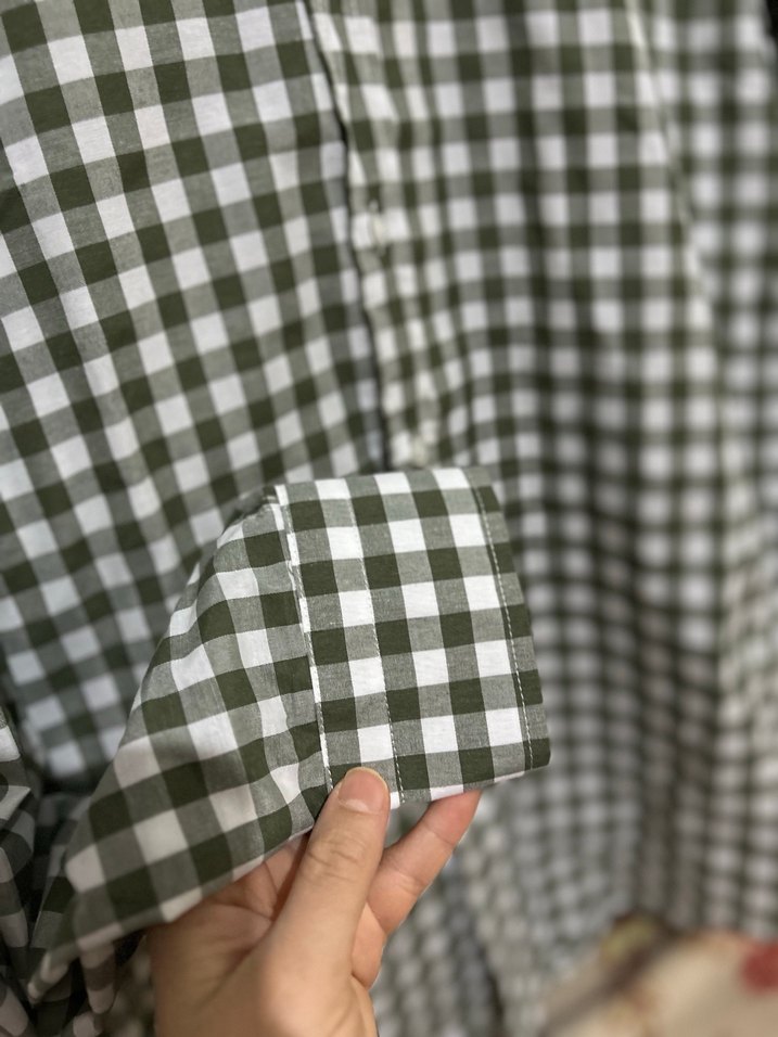 Hiç kullanılmadı. D'S Damat haki Kareli Erkek Gömlek - Görsel 5