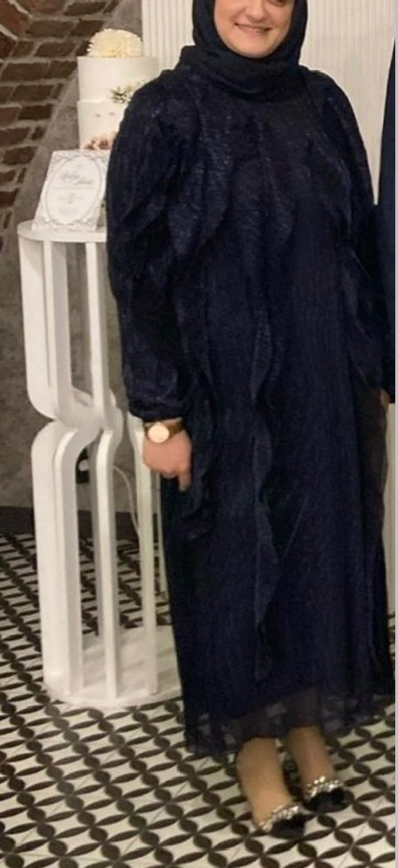 YKZ CEYLAN MARKA 
Lacivert tesettür elbise abiye - Görsel 4