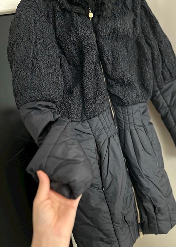 Koton Kürklü Midi Siyah Kadın Mont - Görsel 13