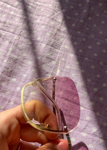 Mor Vintage Transparan Kadın Gözlüğü - Görsel 4