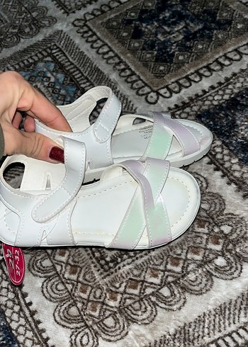 Beyaz Tokalı Kız Çocuk Sandalet - Görsel 3