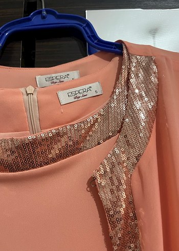 Pembe Parlak Uzun Salaş Abiye Elbise - Görsel 4