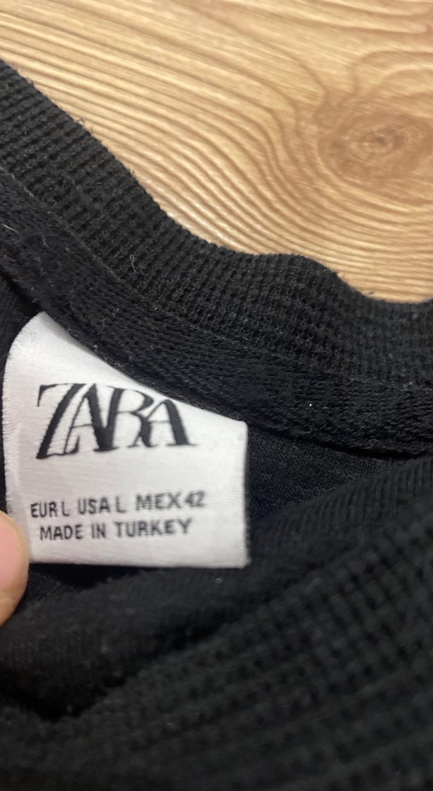 Siyah Kısa Kollu Keten Erkek Tişört - Görsel 2