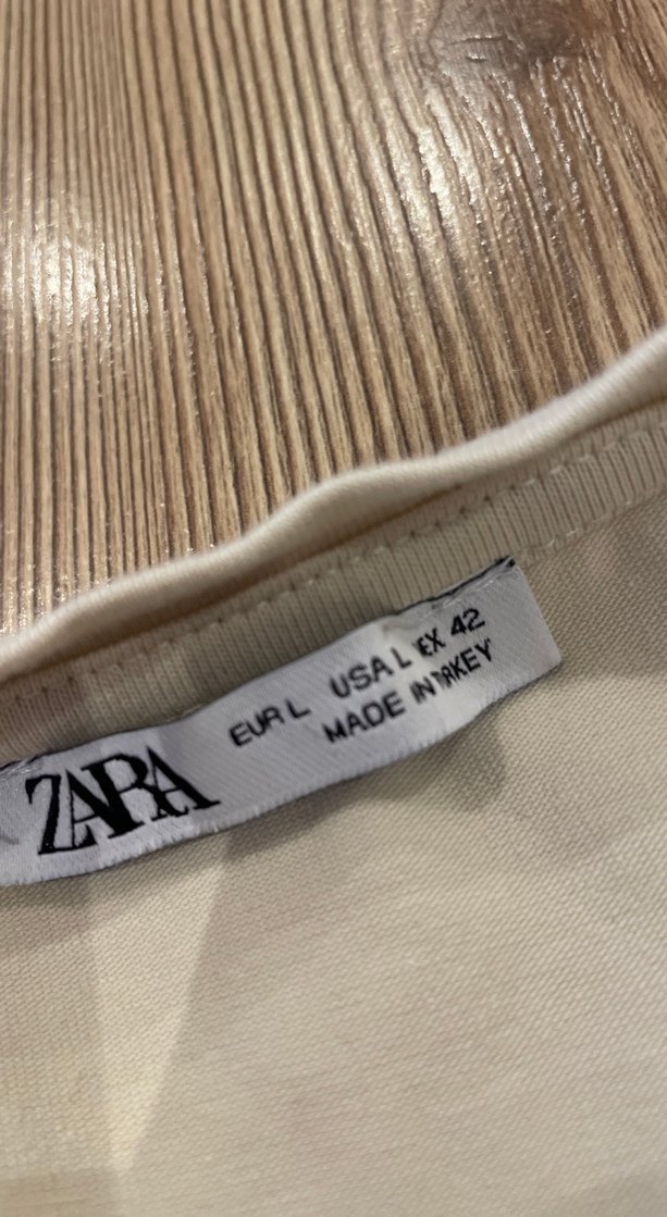 Erkek Kısa Kollu Beyaz Keten Tişört - Görsel 2