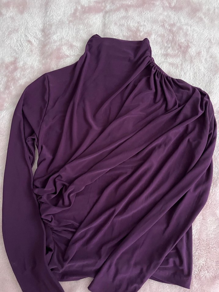 mor drapeli bluz - Görsel 2